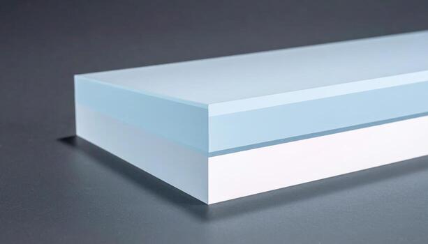 Neutral polycarbonate twinwall sheet edge glow translucent plane wallpaper background representing material surface suitable for modern product and architectural design photo