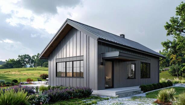 zinc revestimiento en pie costuras debajo suave nublado moderno gris fondo de pantalla antecedentes representando arquitectónico fachada superficie adecuado para limpiar contemporáneo diseño y marca foto