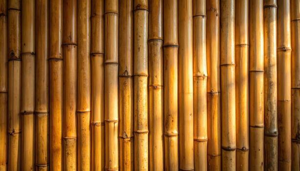 Bamboo panel with vertical joints under soft light simple warm surface representing natural panel texture suitable for modern interior design photo