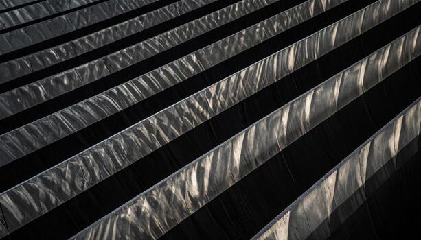 Sound barrier micro ribbed face in gentle diagonal light even plane representing acoustic facade detail suitable for modern urban and editorial design photo