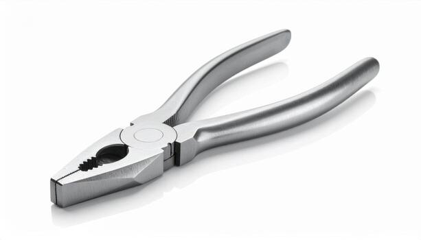 Parallel jaw pliers at a slight open angle showing knurl detail isolated on white clean studio macro with copy space for tool catalog repair and hardware listing photo