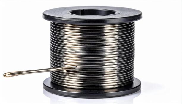 soldar mecha carrete segmento roscado adelante aislado blanco antecedentes limpiar estudio macro producto para electrónica reparar soldar eliminación y hardware listado foto