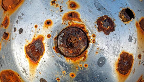 Sacrificial anode with pitted texture and wet deck sheen clean studio macro marine hardware background with copy space for boating maintenance repair and product listing photo