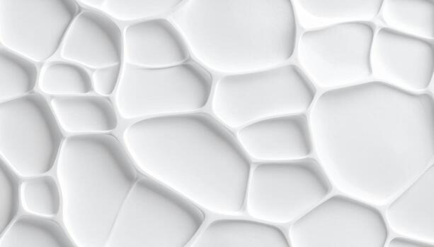 Voronoi foam pattern on cast plaster panel soft side light subtle shadow network seamless tileable texture clean material background for design and product mockup photo