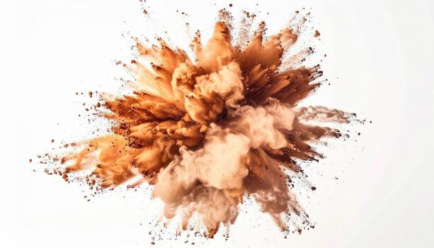 Ultra soft powder pigment cloud in muted earth tones top left empty restrained energy clean studio background photo