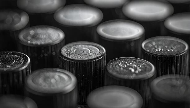 E ink microcaps dithering pattern in smooth grayscale field with central copy space clean tech display texture background photo