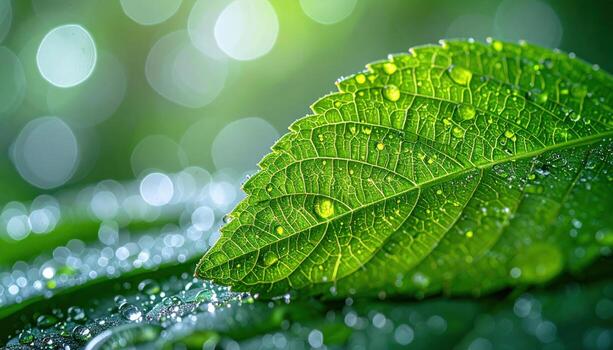 Gelatin leaf with parallel lines and water shine cool clean mood with right side copy space culinary studio background photo