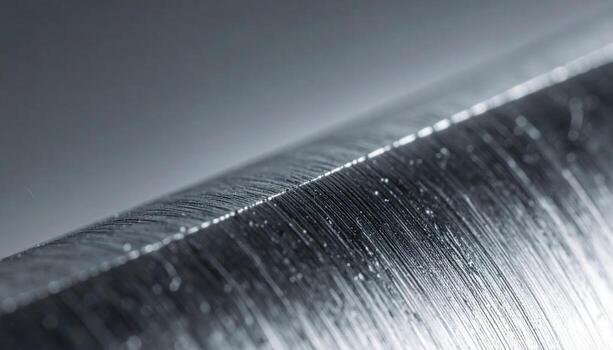 Magnesium alloy surface fine machining marks cool grey mood upper copy space sleek industrial background photo