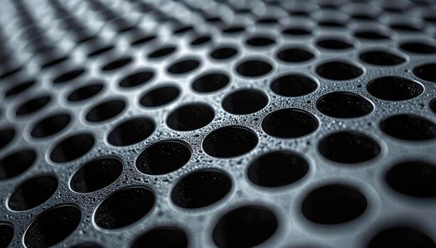 Micro perforated acoustic panel with pinhole gradient soft shadows left side copy space modern interior background photo