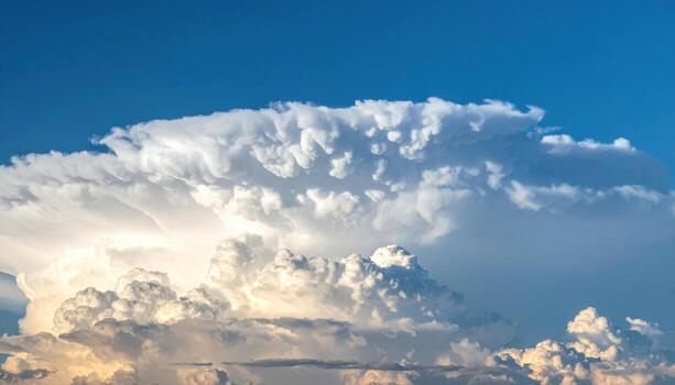 Anvil top thundercloud far away with clear sky foreground high clarity and left side copy space dramatic weather background photo