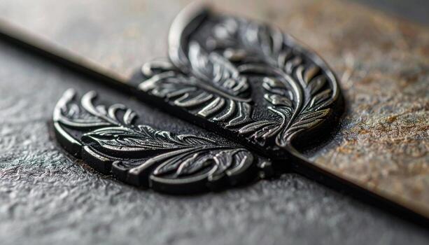 Letterpress impression on cotton paper crisp deboss wide copy area representing print texture suitable for stationery branding and design photo