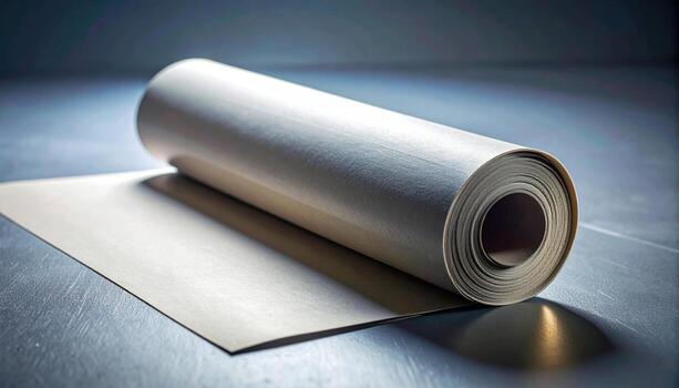 Ink brayer roll off sheet gentle gradient studio light clean center representing printmaking texture suitable for design branding and mockups photo