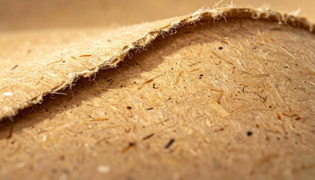 Kraft linerboard with recycled flecks warm tone central copy space representing packaging paper suitable for branding eco design and mockups photo