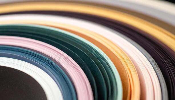 Paper chromatography pastel separation bands open middle representing chemistry experiment suitable for education science and lab design photo