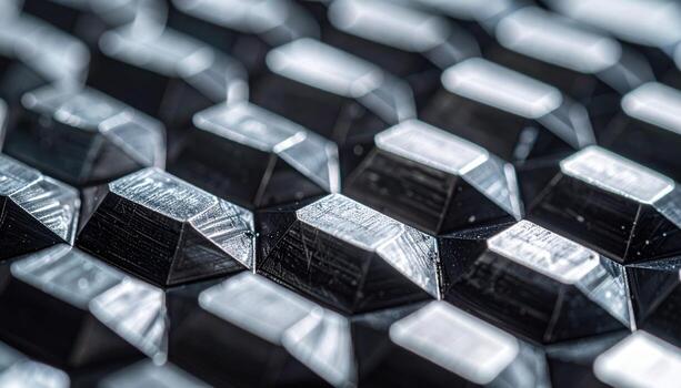 Diamond knurl metal grip crisp facets cool industrial palette wide central copy representing tool texture suitable for engineering branding and product backdrop photo