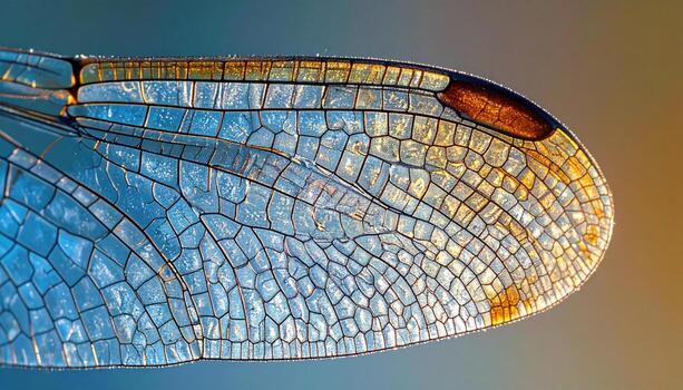 Dragonfly wing lattice transparent geometry right side copy representing entomology structure suitable for science nature and design backgrounds photo