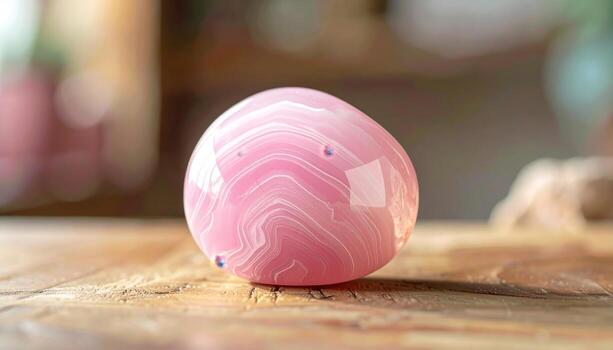 Rhodochrosite banding in soft pinks even light and spacious central copy space representing gemstone elegance suitable for luxury decor and design photo