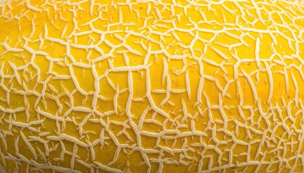 Canary melon rind tessellation captured straight on with even light for graphic order bold fruit texture for editorial packaging and clean backgrounds photo
