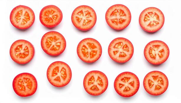 Rose hip hips pared into clean circles on chalk ground botanical simplicity refined autumn study for editorial wellness features and typography friendly design photo