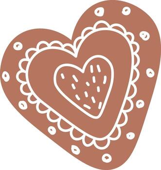 Heart Shaped Cookie with Patterns vector