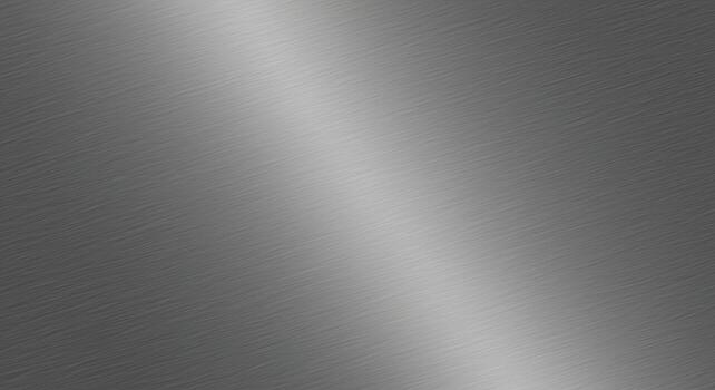 Subtle diagonal lines across the grey metal surface create a brushed stainless steel texture, suggesting a sleek and modern industrial design element with a soft sheen. photo