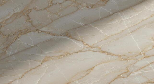 Close up shot showcases beige marble texture with natural golden veins, creating an elegant and sophisticated surface pattern for interior design projects inspiration. photo