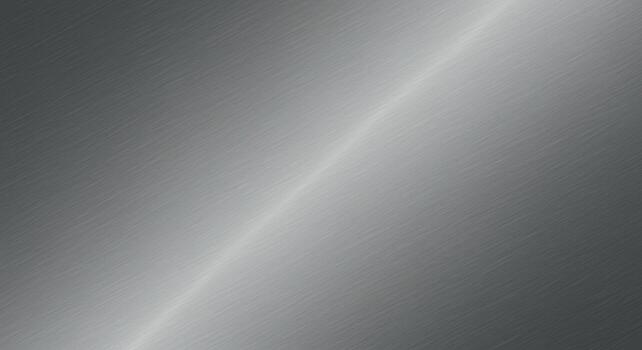 The brushed metal texture shows a soft light reflecting on the diagonal grain of the surface creating an industrial style background or design element for art. photo