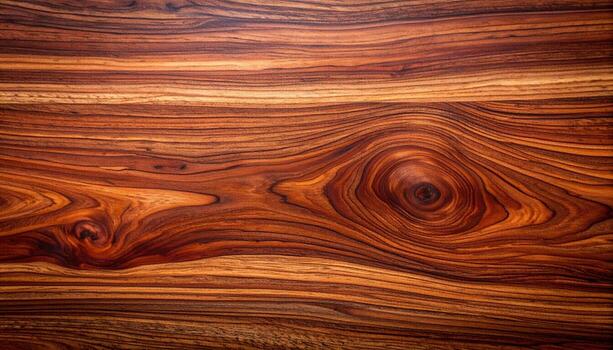 The rich, dark grain of polished rosewood reveals intricate patterns and textures, creating a warm and sophisticated surface perfect for backgrounds or designs. photo