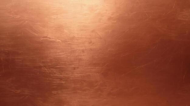 Polished copper sheet reflecting light creates an abstract textured background featu a warm bronze color and subtle gradient for use in design projects. photo
