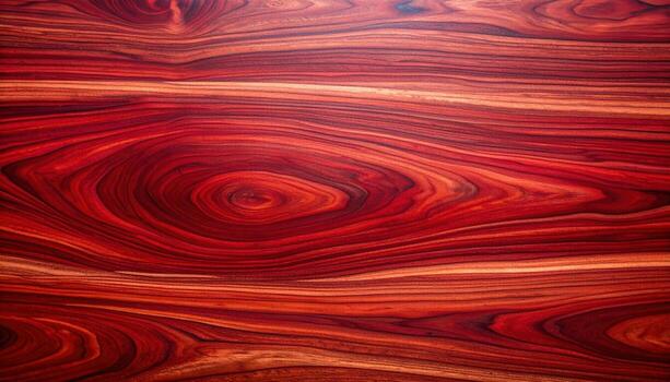 Close up of a deep reddish brown wood grain featu swirling patterns and texture perfect for backgrounds or design elements, revealing natural beauty. photo