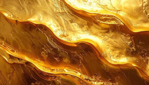 The luminous gold texture shows an abstract fluid background with striking patterns and rich gradients, evoking luxury and opulence with elegant designs. photo