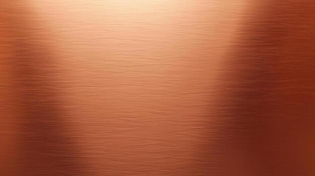 Shiny copper metal surface with subtle wavy texture and gradient lighting reflecting warmth, perfect for backgrounds and design elements with metallic feel. photo