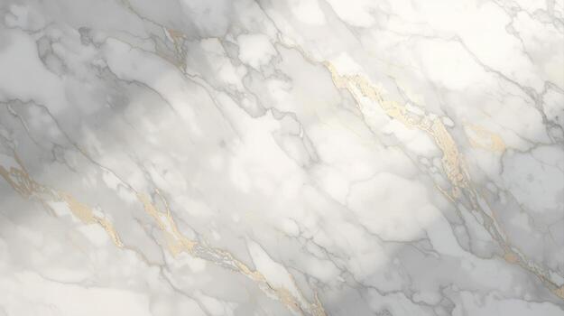 The elegant white marble background showcases intricate veining patterns and subtle gold accents, creating a sophisticated and luxurious texture for design applications. photo