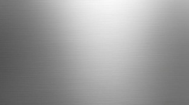 Shiny silver metal texture background showcases subtle horizontal grain and a bright light reflecting at the top, suggesting modern industrial design aesthetics. photo