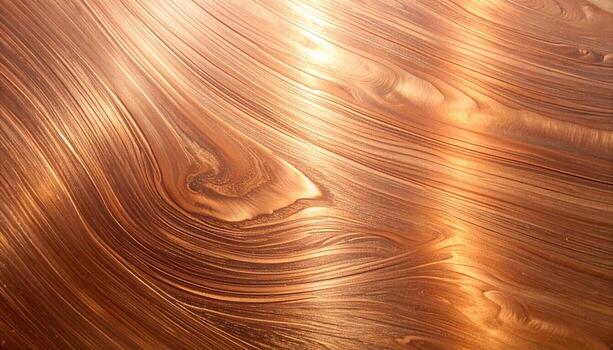 Elegant smooth surface texture featu swirling golden brown abstract patterns resembling polished wood or flowing metallic paint creating a captivating visual. photo