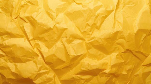The textured yellow paper is crumpled and wrinkled, creating a visually interesting abstract background suitable for various creative design applications online now. photo
