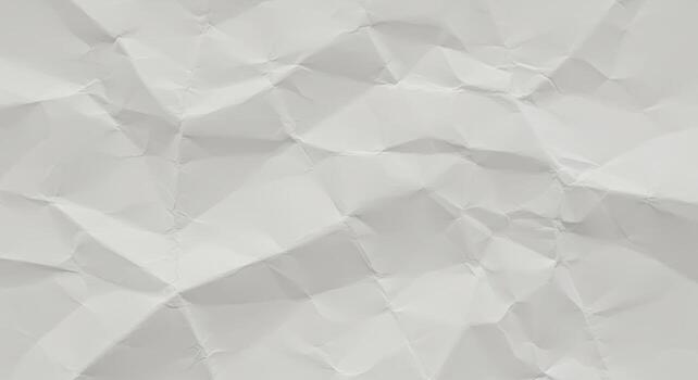 The abstract design shows a textured white sheet of crumpled paper with shadows creating an artistic pattern and surface detail for a background element. photo
