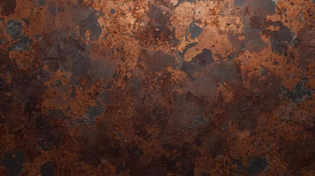 Heavily textured abstract design showcasing a rich tapestry of mottled brown hues and rough surface imperfections, creating a sense of aged depth and intrigue. photo