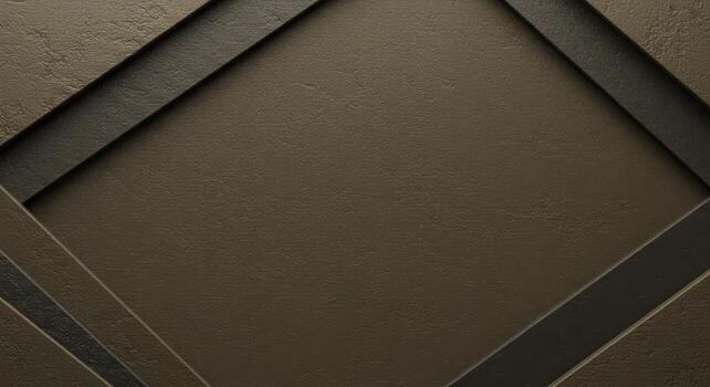 An abstract background of geometric shapes consisting of brown textured surfaces framed by intersecting dark lines creates a modern and minimalist composition. photo