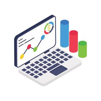 valores mercado isométrica ilustración vector