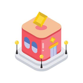 Colorful 3D building design vector