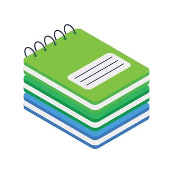 Notebook Stack Isometric Illustration vector