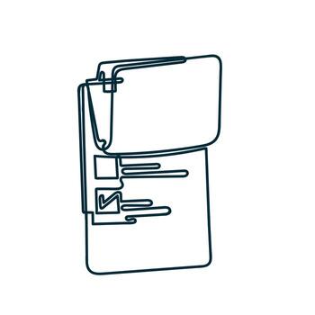 un carpeta con un cheque marca en eso vector