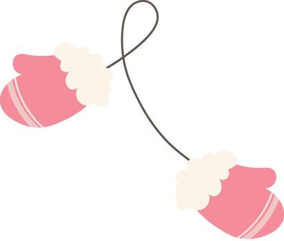 Cozy Mittens with String vector