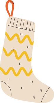Christmas Stocking with Zigzag Pattern vector