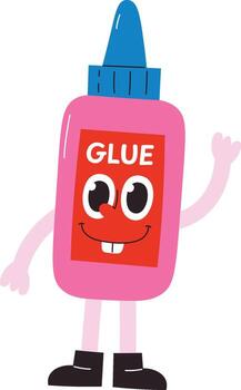 Smiling Glue Bottle Character vector