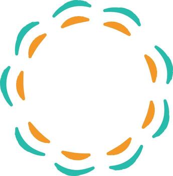 Abstract Circular Brush Strokes Frame vector