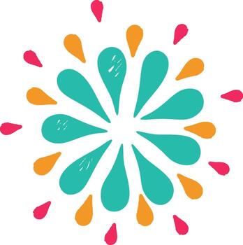 Abstract Teardrop Pattern Firework Burst vector