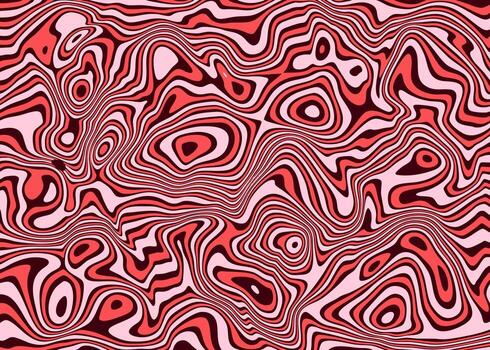 Liquid marble texture background in shades of red and black. Abstract swirl pattern with psychedelic contour lines for a vibrant and dynamic design. vector