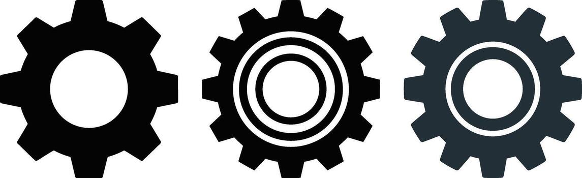 Gear Icon Isolated Cogs and Settings Symbol in Flat Style vector